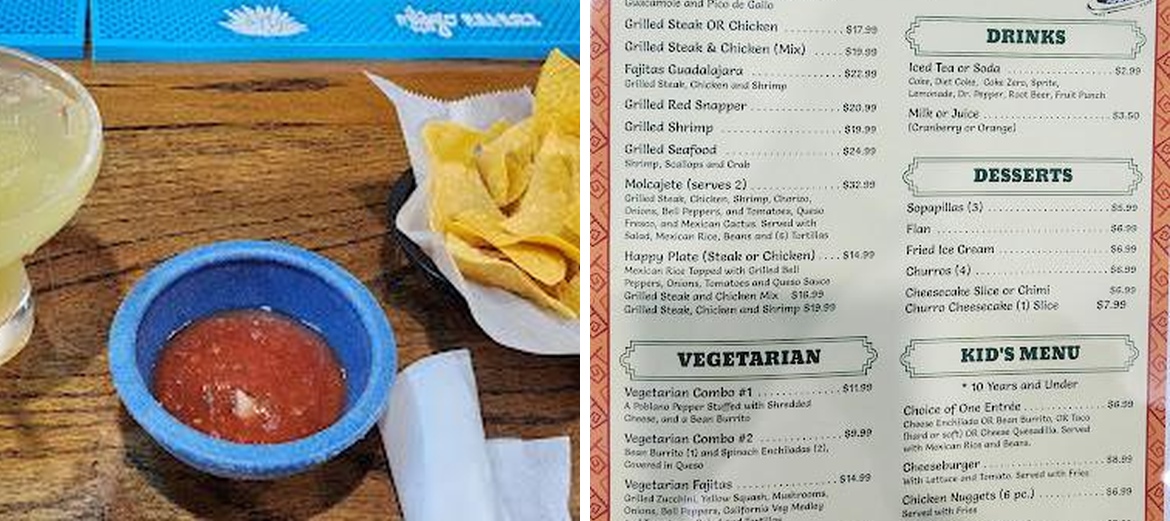 La Nueva Tequilas Menu